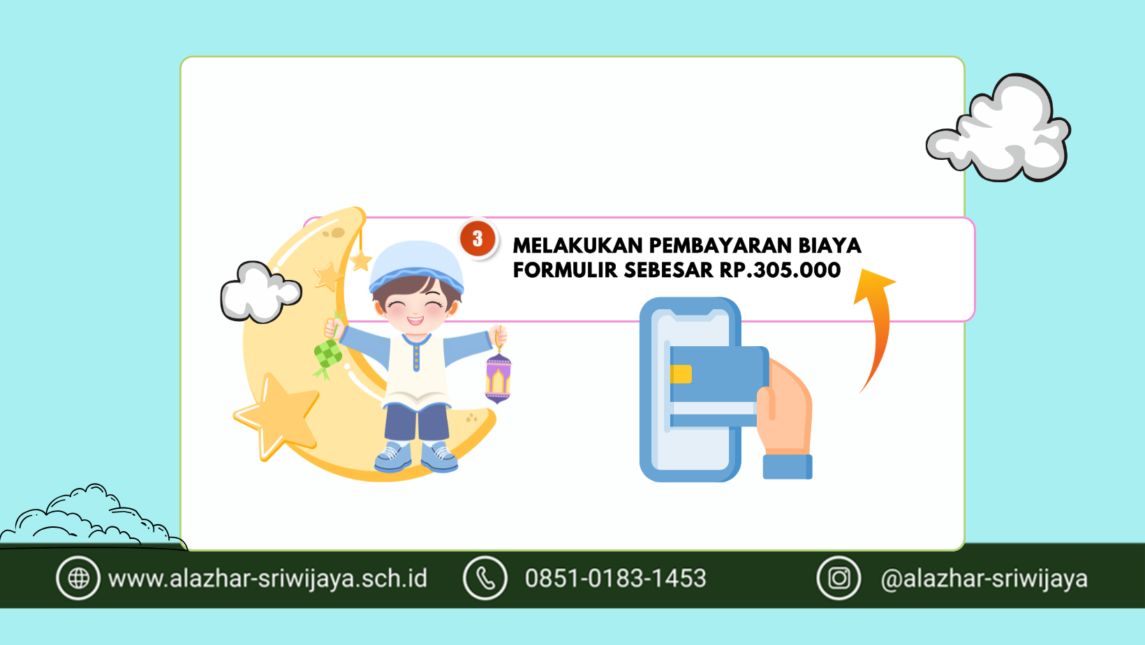 3. Melakukan pembayaran biaya formulir sebesar Rp.305.000.